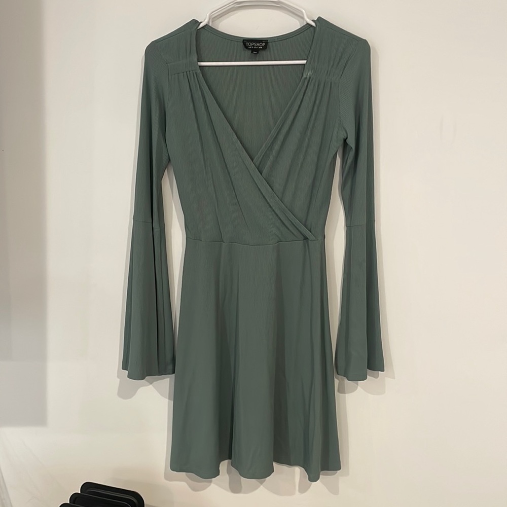 Topshop teal mini dress size 4
